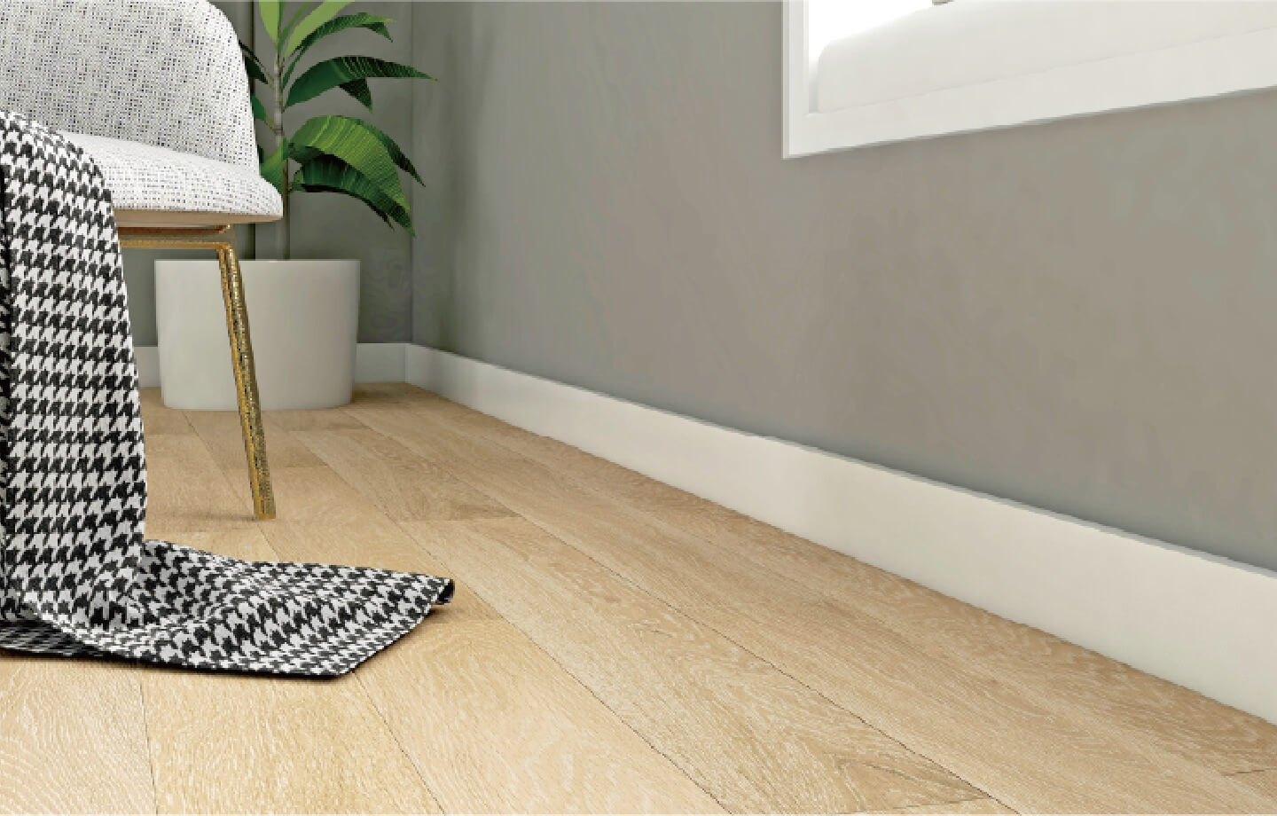 Un zócalo es una unión elegante entre el suelo y la pared.Este elegante y sobrio modelo se adapta a cualquier diseño interior, ofreciendo una armoniosa transición entre el pavimento y la pared.